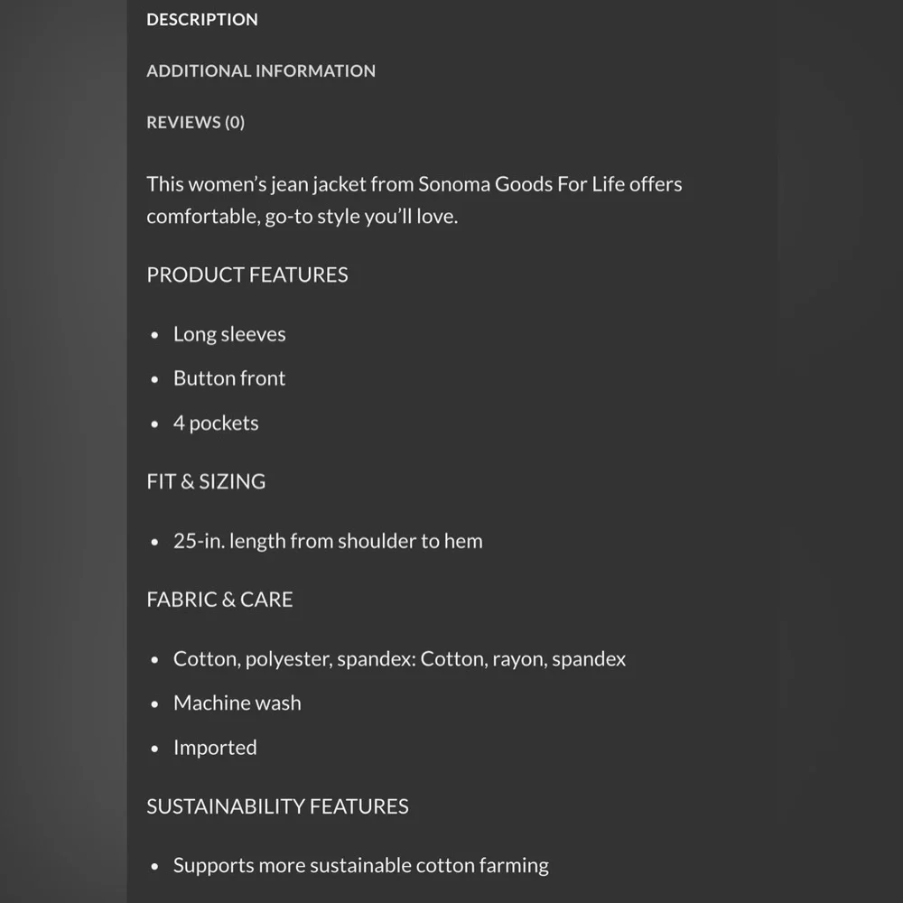 🌟 BNWOT Women's Sonoma Goods For Life® Crop Jean Jacket! - Picture 2 of 6